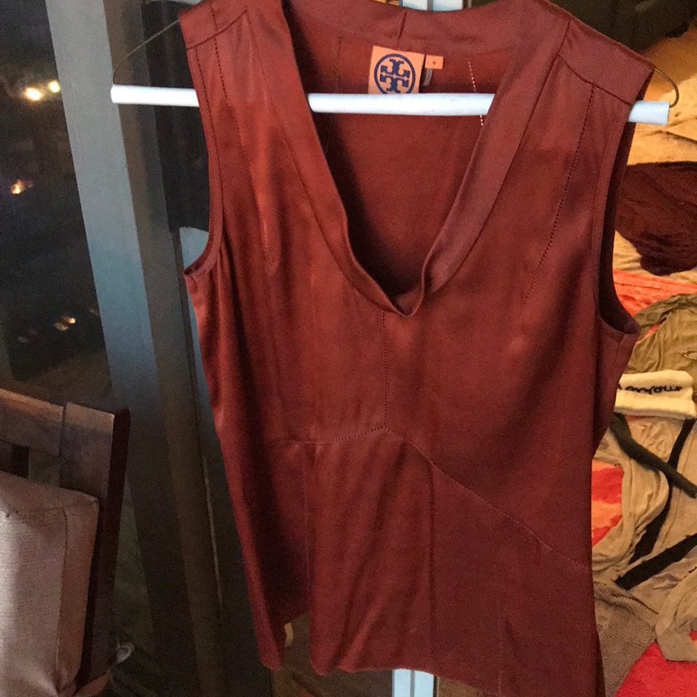 Burnt orange silk blouse